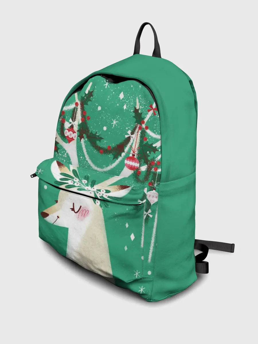 Рюкзак джинсовый / Олень. Новый год