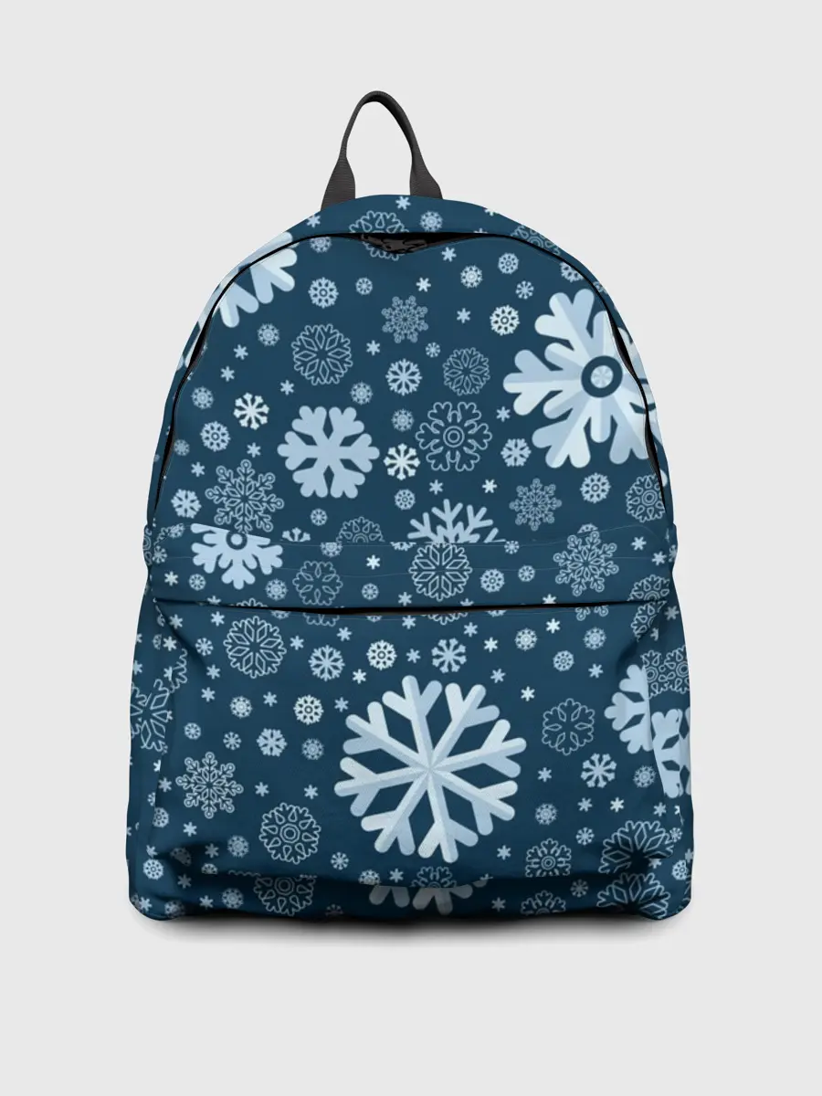 Рюкзак джинсовый / Новогодние снежинки, новый год