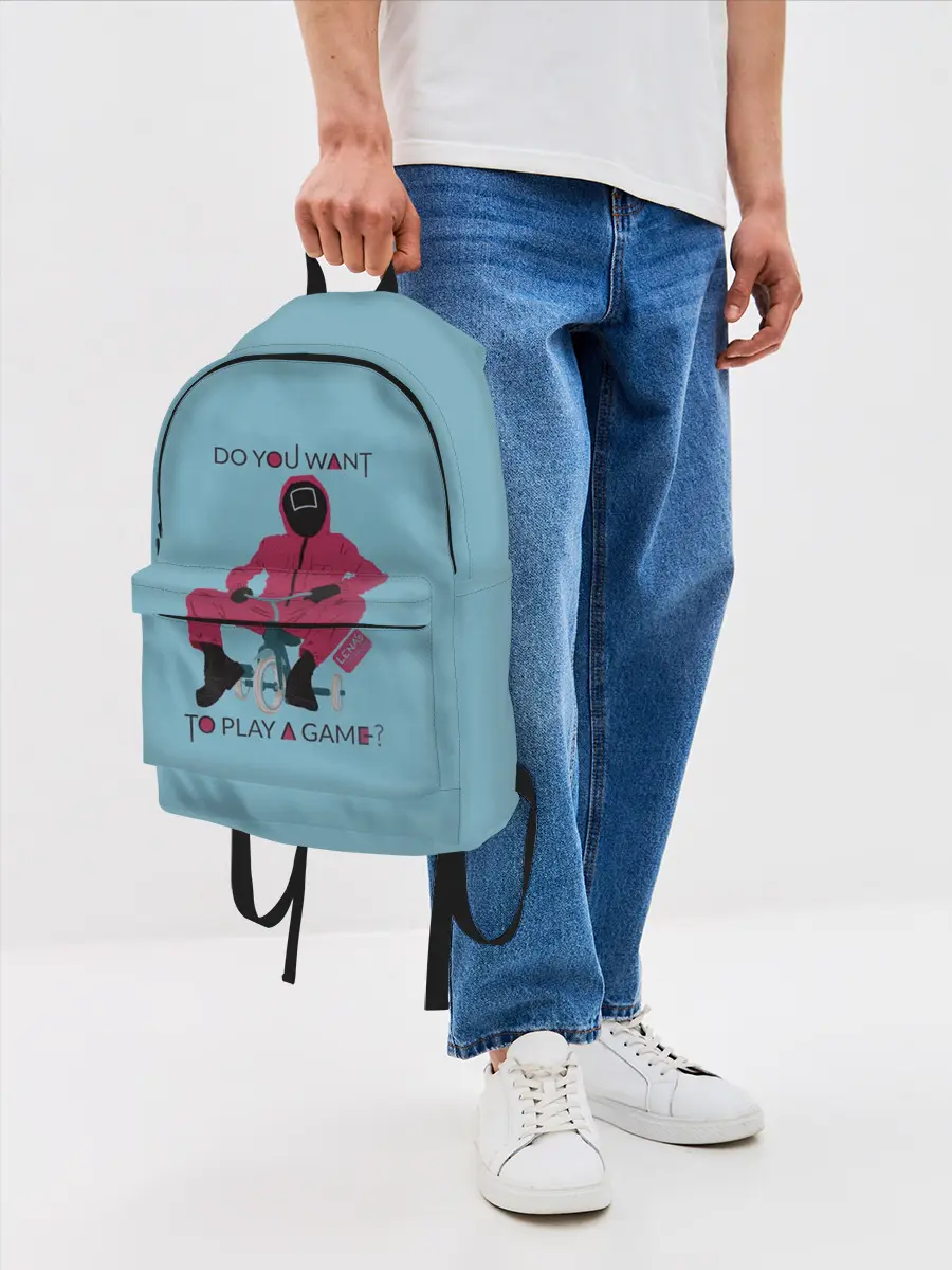 Рюкзак джинсовый / ИГРА В КАЛЬМАРА DO YOU WANT TO PLAY A GAME?