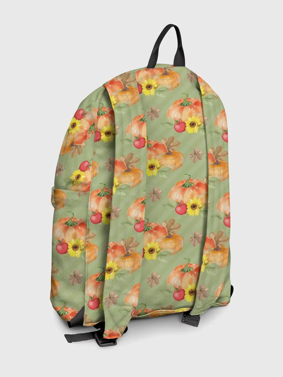 Рюкзак джинсовый / Овощи: Тыквы паттерн