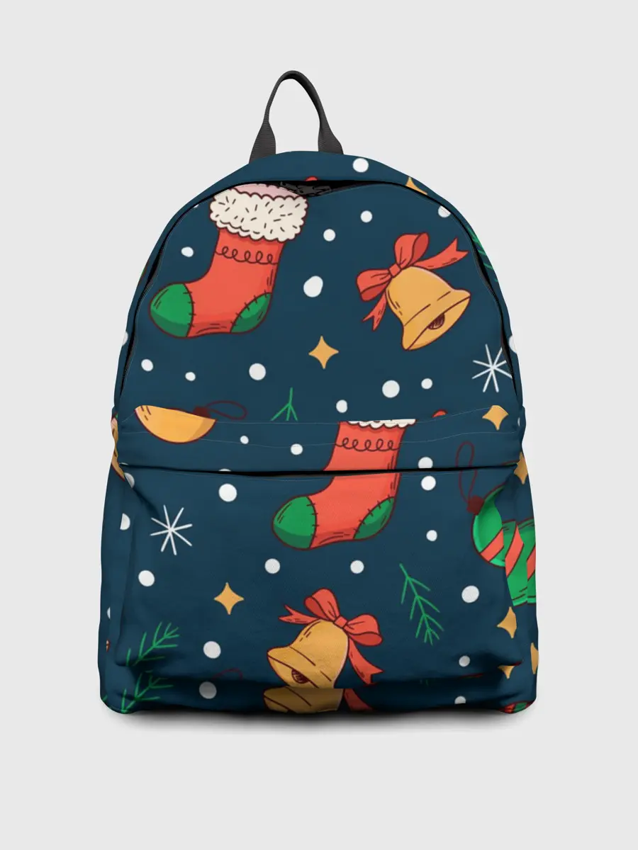 Рюкзак джинсовый / Новогодний, рождественский узор