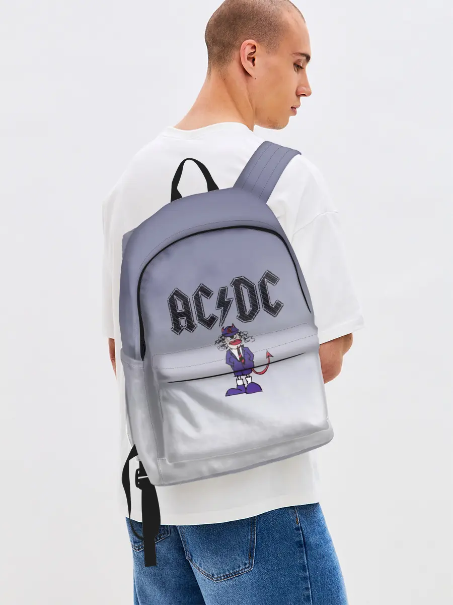 Рюкзак джинсовый / Ангус Янг чертик AC/DC