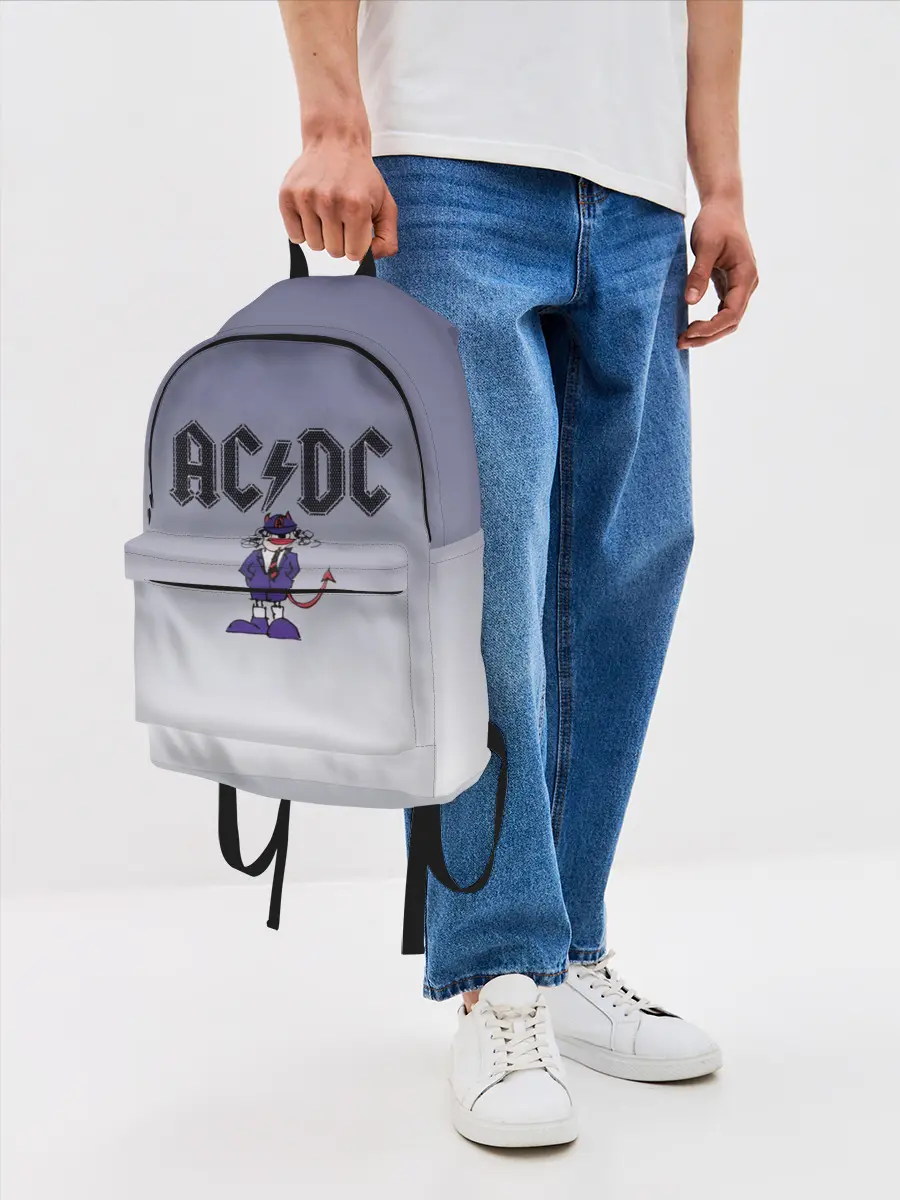 Рюкзак джинсовый / Ангус Янг чертик AC/DC