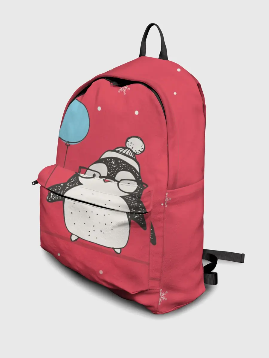 Рюкзак джинсовый / Пингвин с шариком