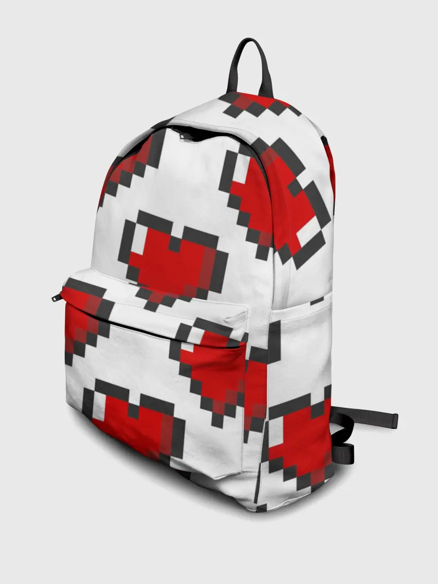 Рюкзак джинсовый / Пиксельные сердечки