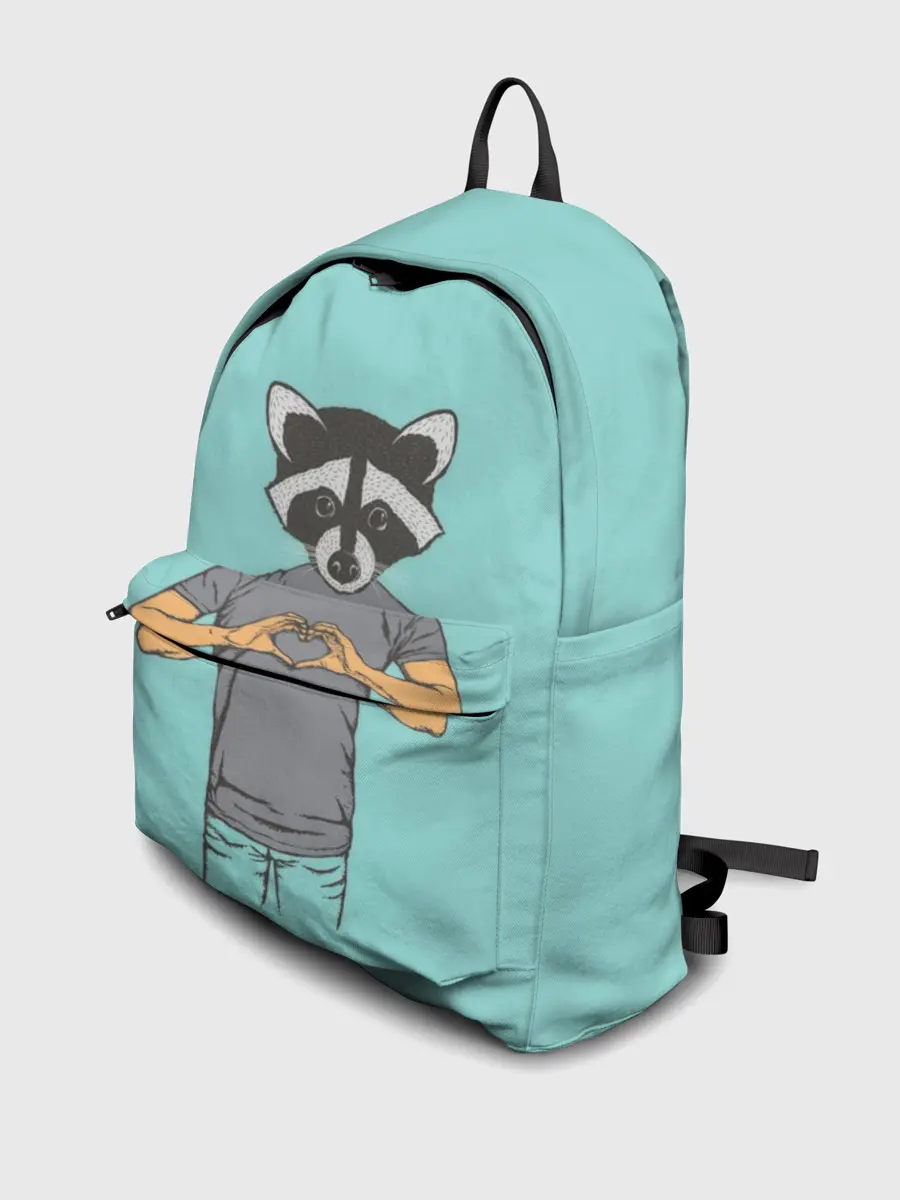 Рюкзак джинсовый / Енот Хипстер Love