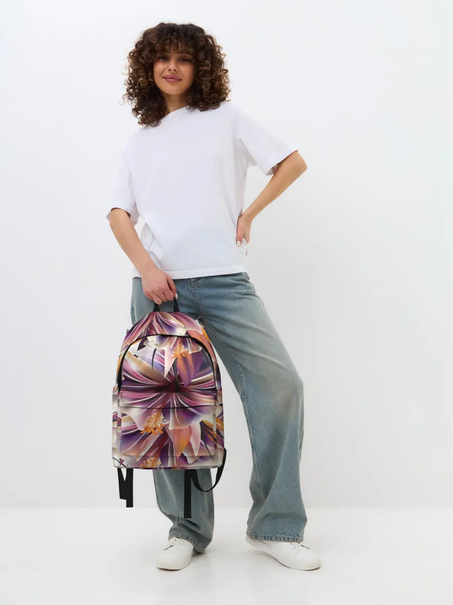 Рюкзак джинсовый / Необычный цветок