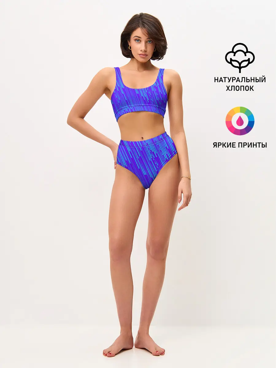 Женские топ и трусы / Неоновые Линии
