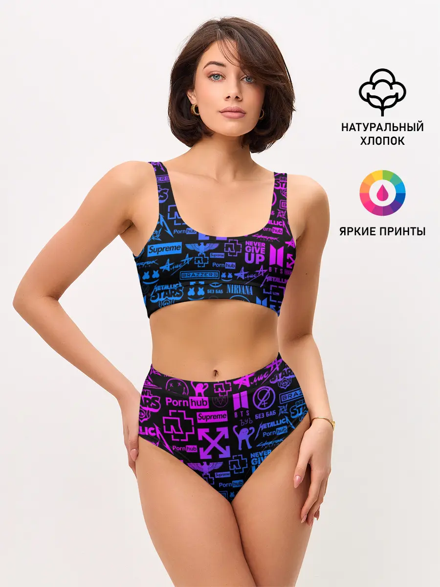 Женские топ и трусы / ЛУЧШИЕ ПРИНТЫ LOGOBOMBING
