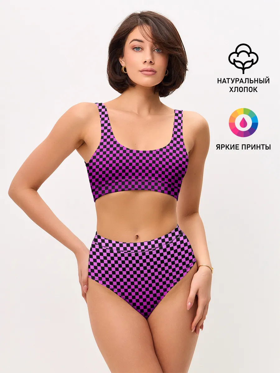 Женские топ и трусы / Checkerboard Color