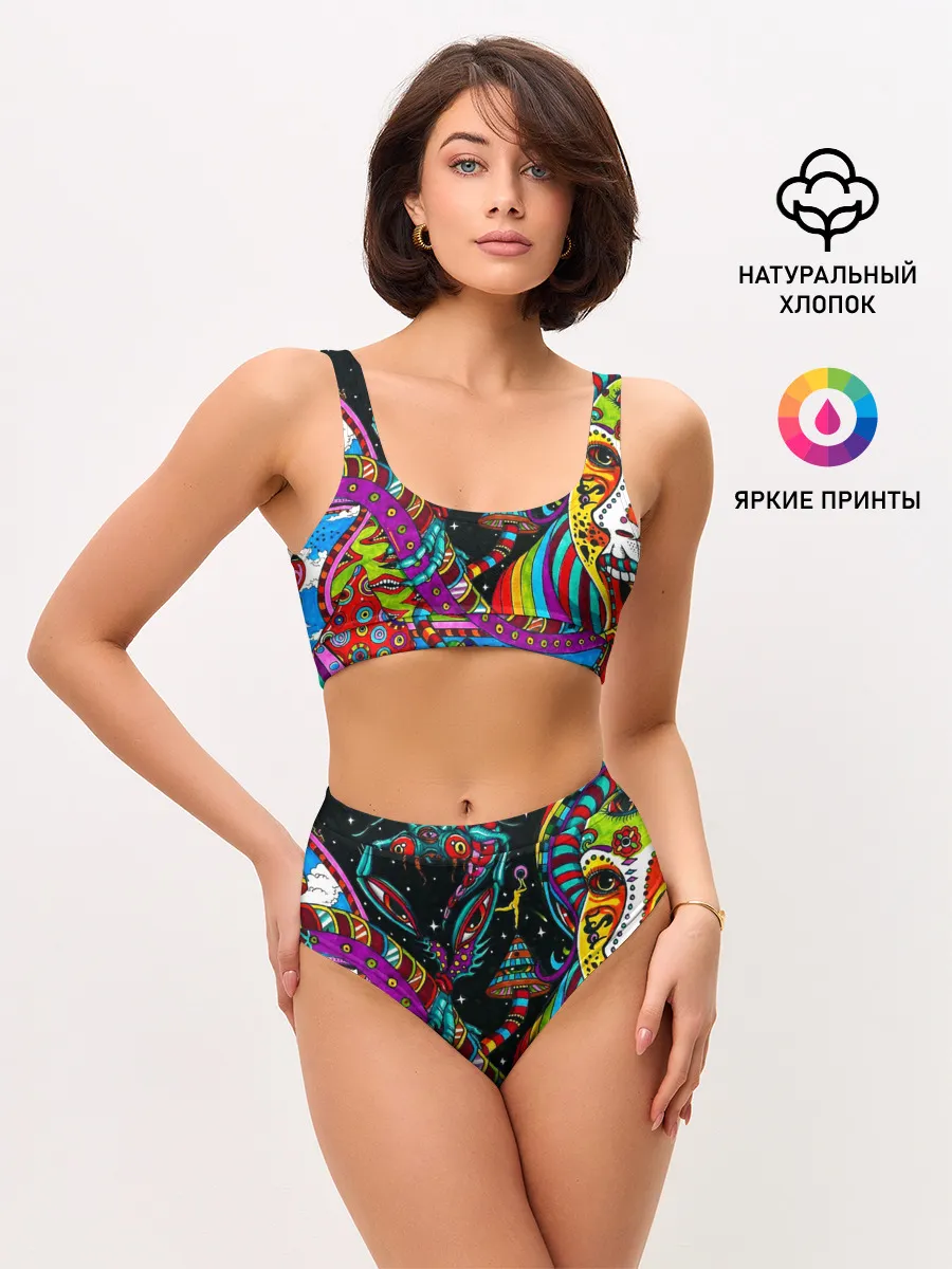 Женские топ и трусы / психоделика