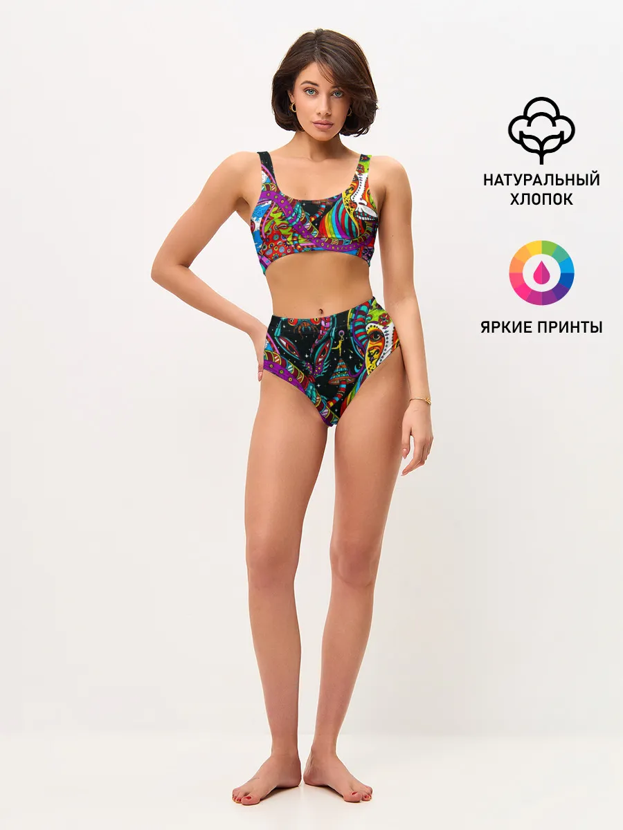 Женские топ и трусы / психоделика