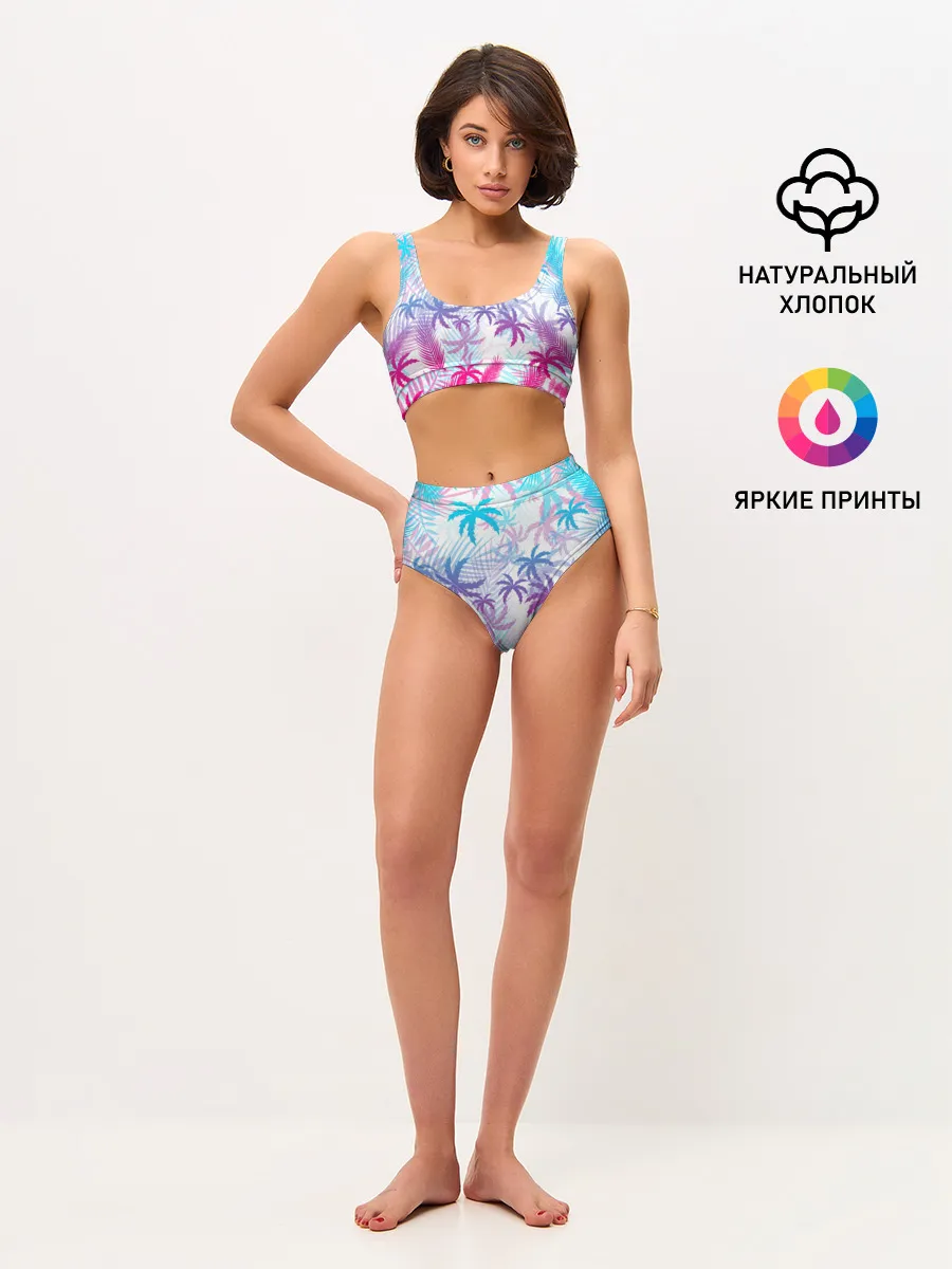 Женские топ и трусы / НЕОНОВЫЕ ПАЛЬМЫ