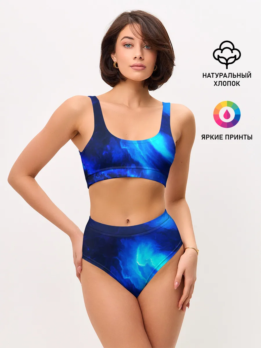 Женские топ и трусы / СИНИЙ КОСМОС