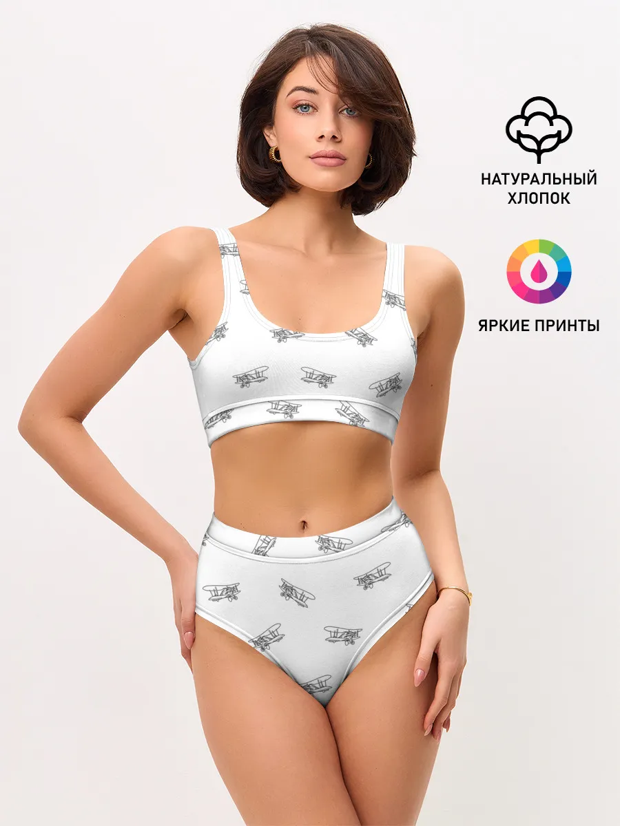 Женские топ и трусы / Самолеты к бою!