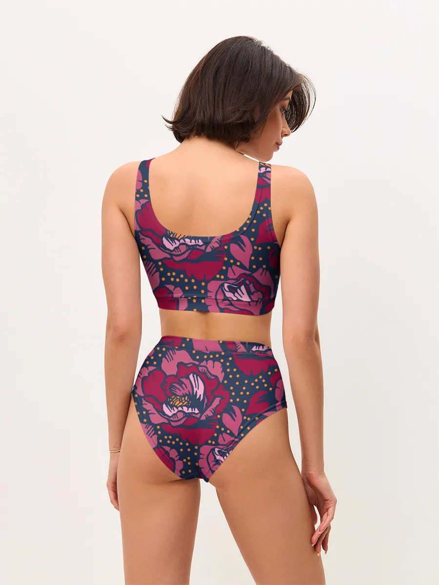 Женские топ и трусы / Цветы