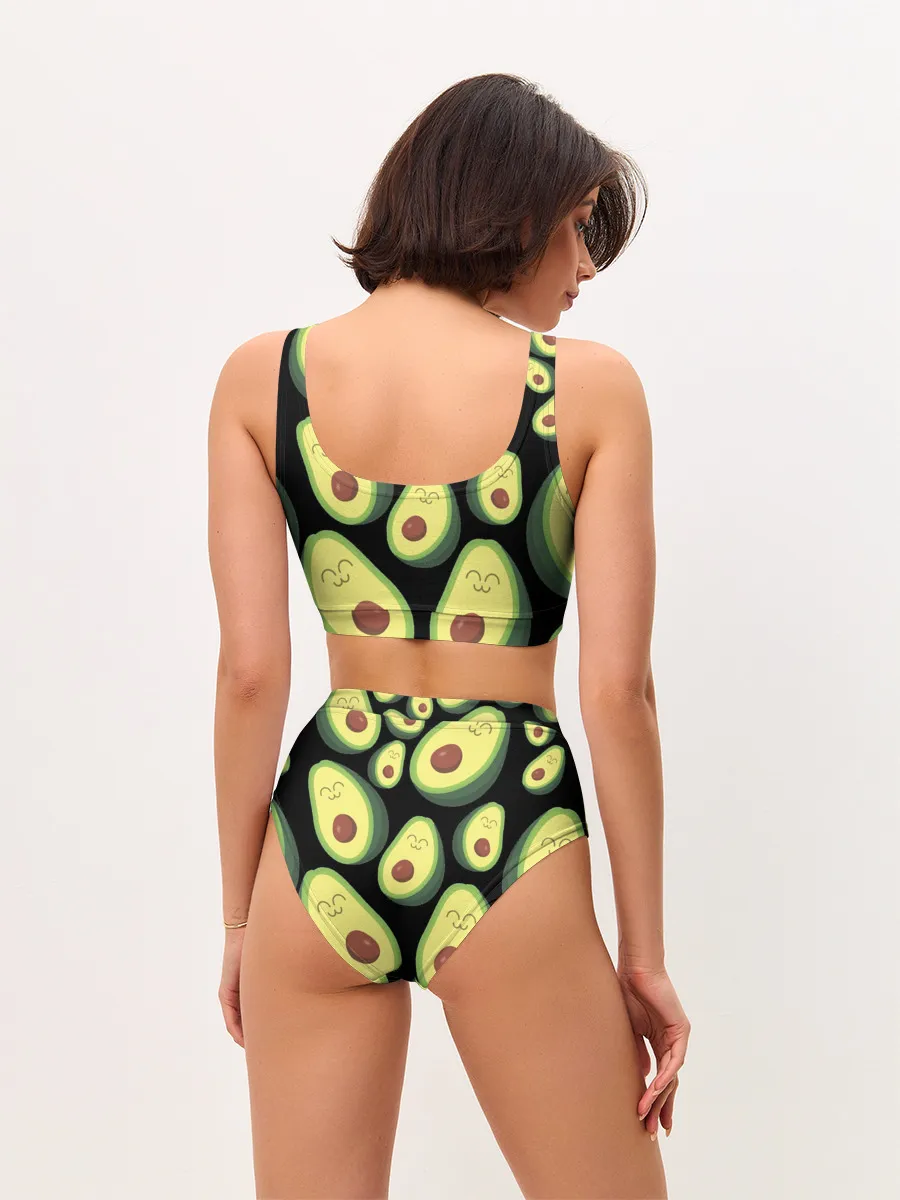 Женские топ и трусы / Авокадо паттерн
