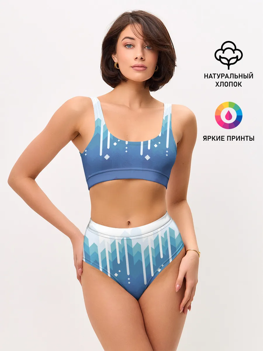 Женские топ и трусы / Пиксельные сливки