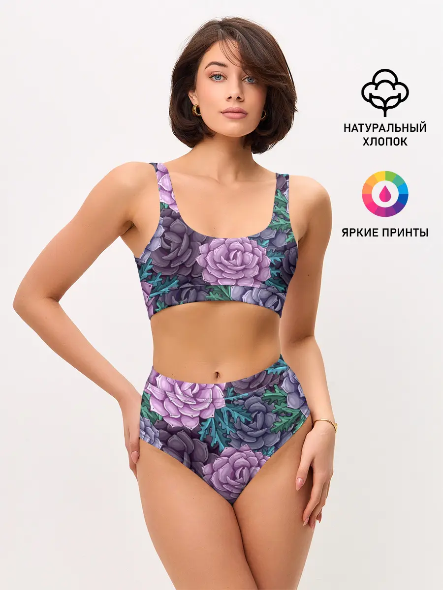 Женские топ и трусы / Цветы