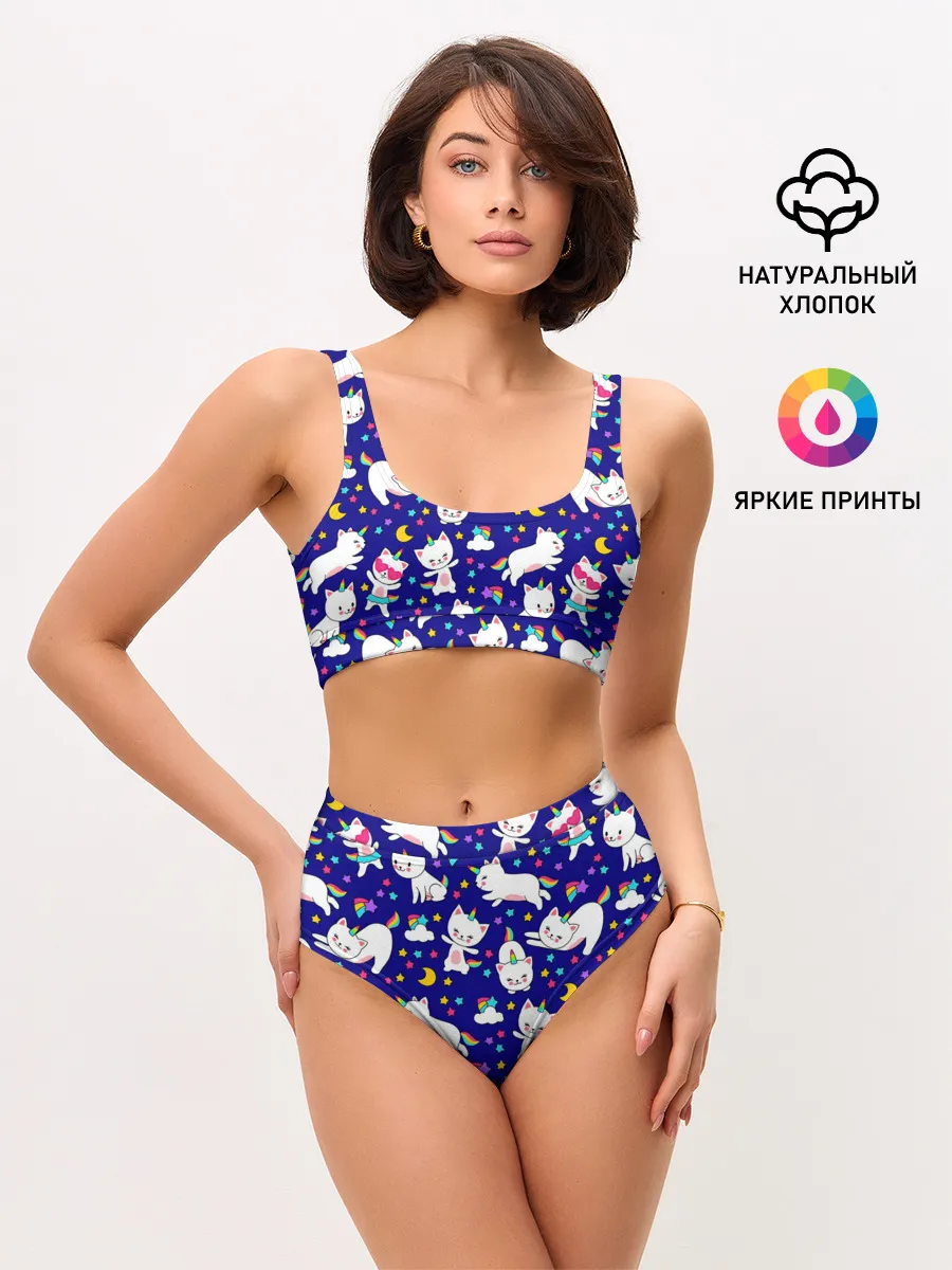 Женские топ и трусы / Кот-Единорог