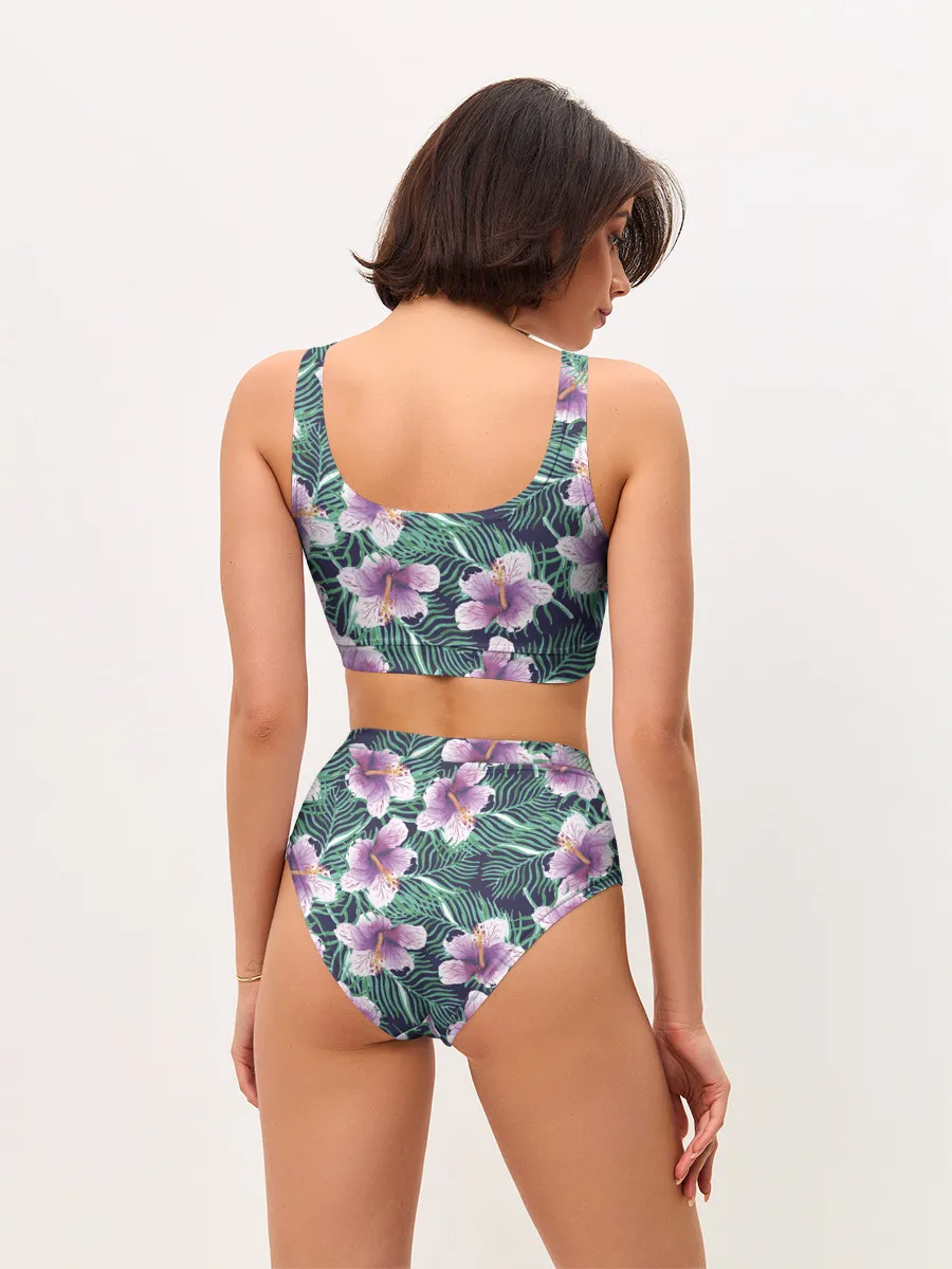 Женские топ и трусы / Тропический цветок