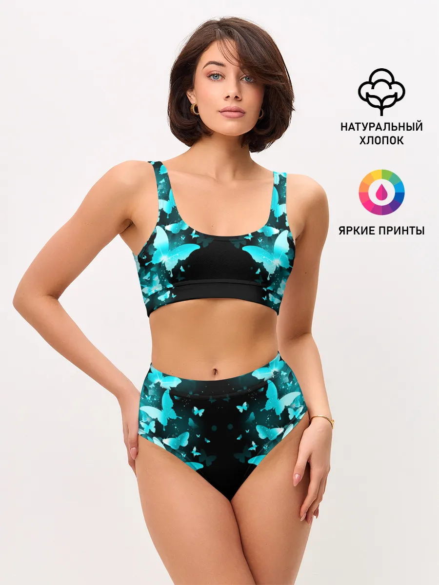 Женские топ и трусы / НЕОНОВЫЕ БАБОЧКИ | NEON