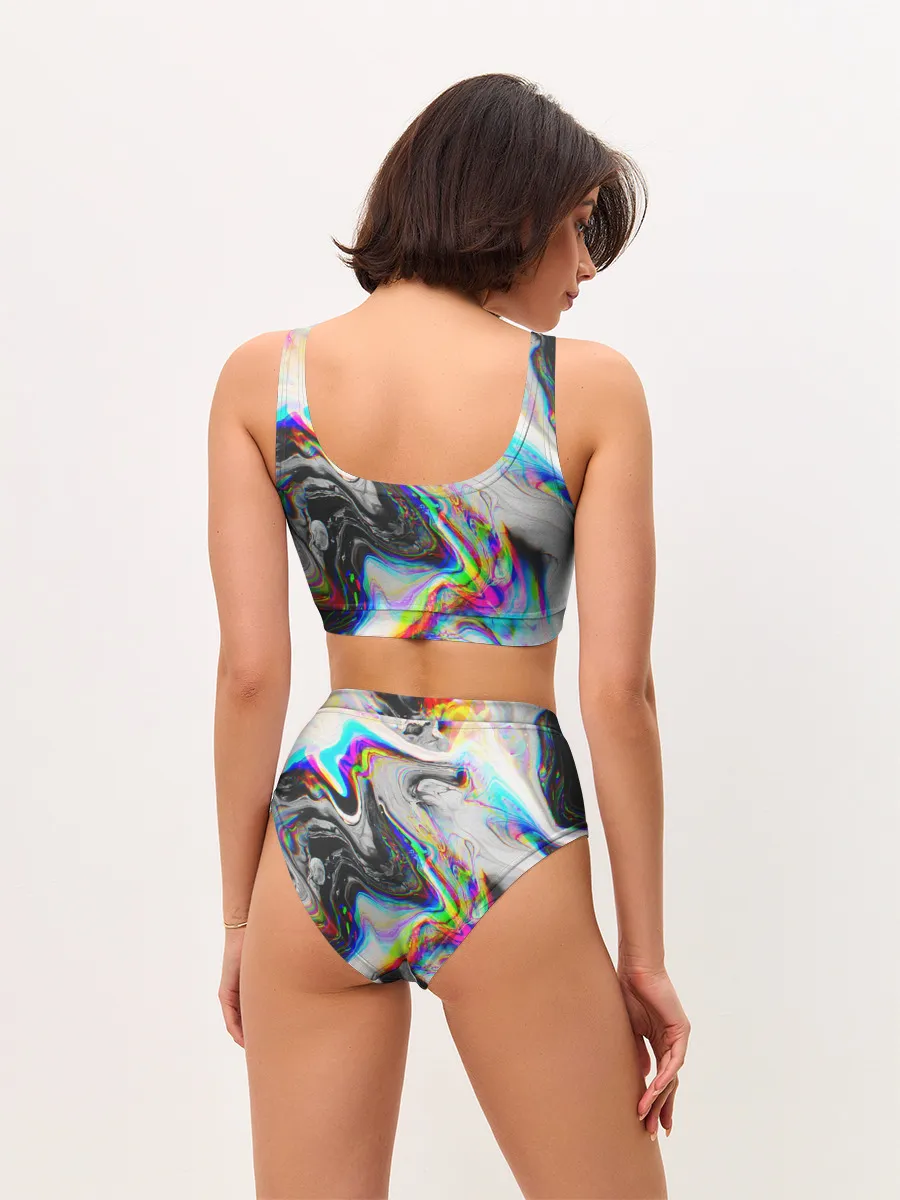 Женские топ и трусы / DIGITAL ABSTRACT GLITCH | ГЛИТЧ