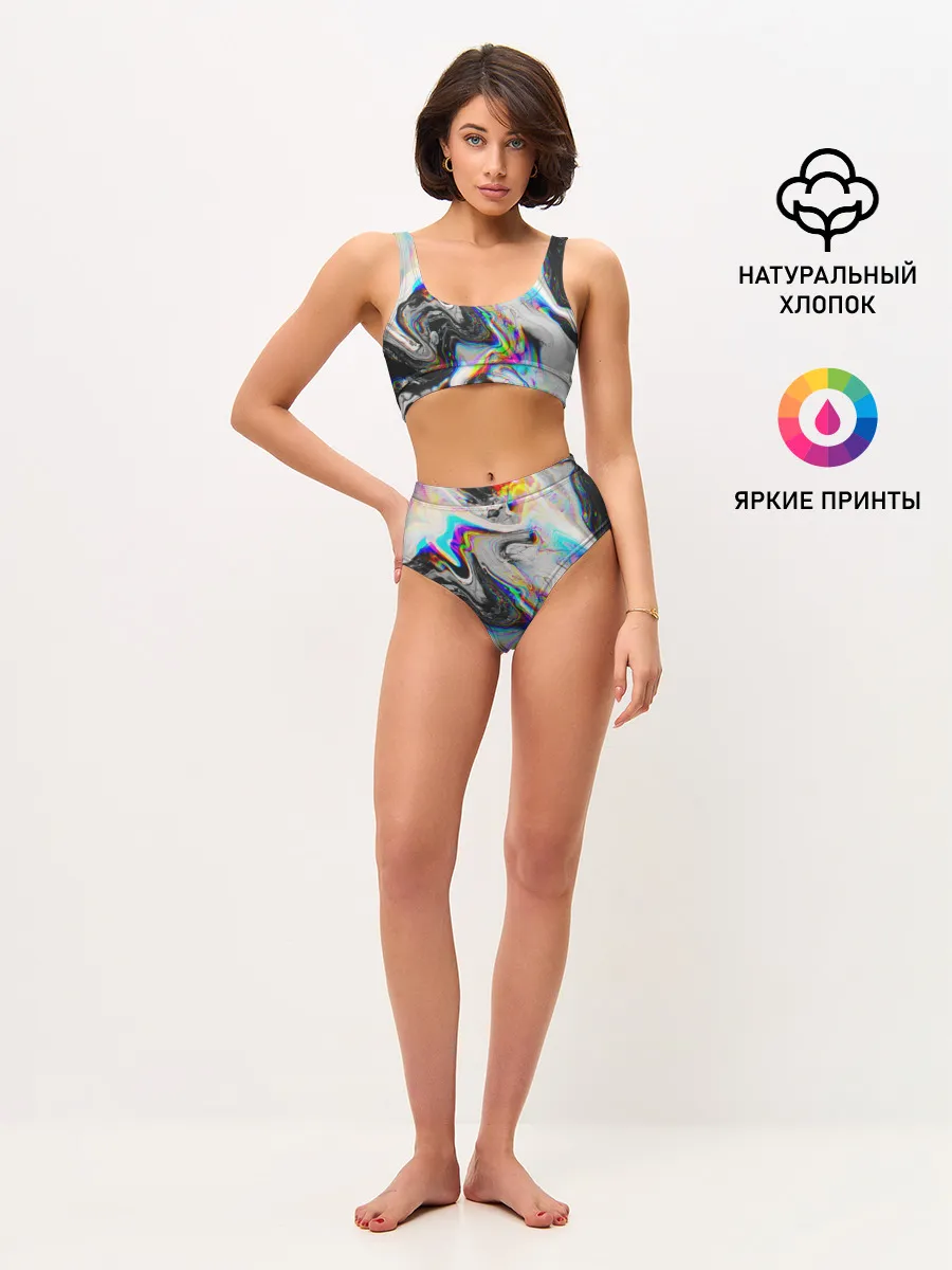 Женские топ и трусы / DIGITAL ABSTRACT GLITCH | ГЛИТЧ
