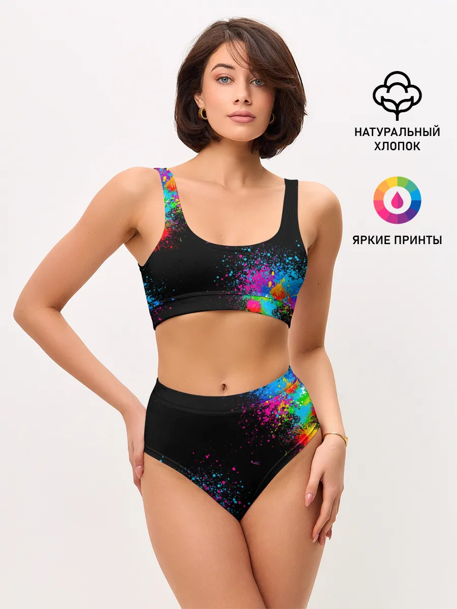 Женские топ и трусы / Брызги красок