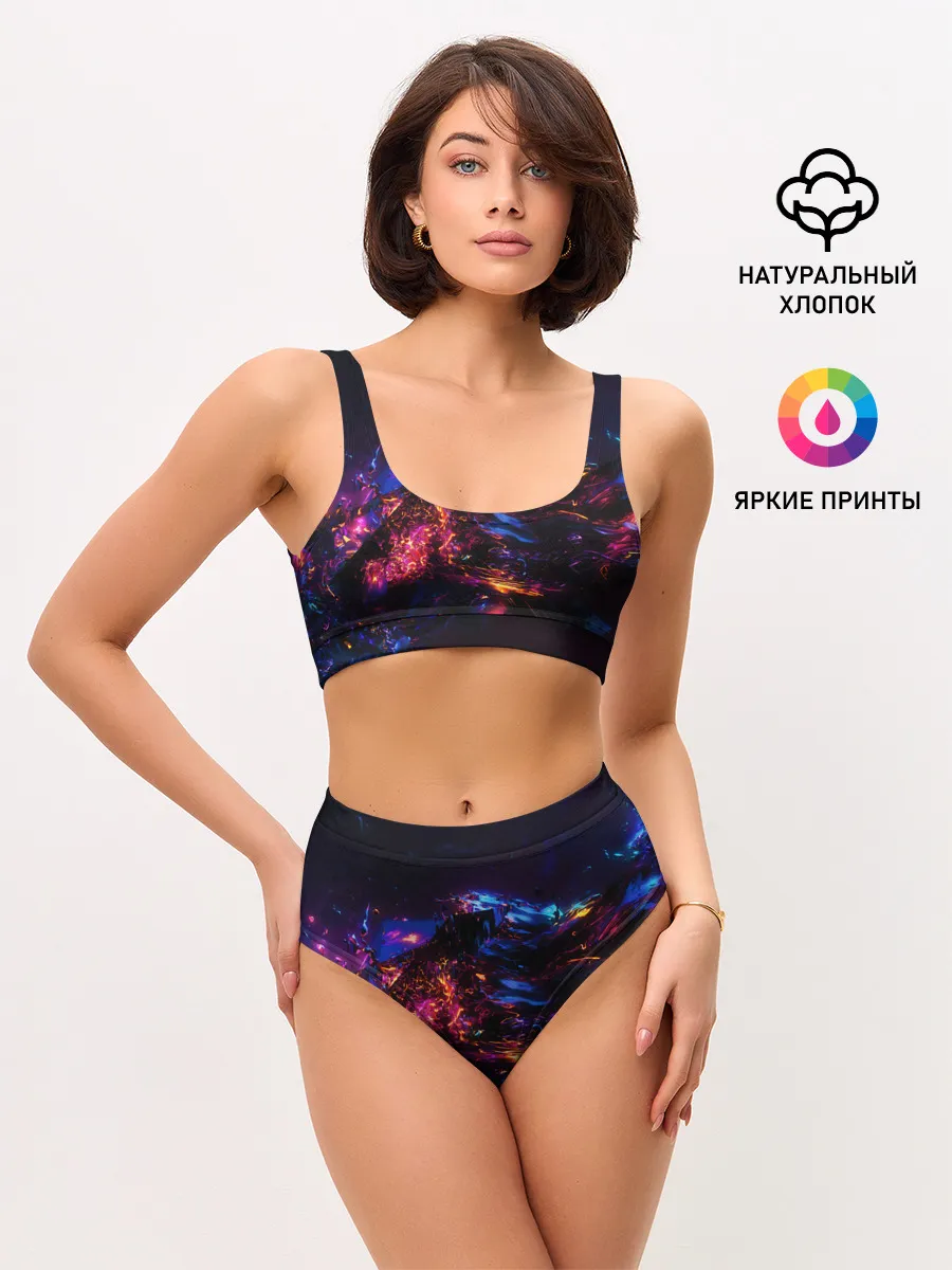 Женские топ и трусы / ФРАКТАЛЬНЫЙ НЕОН