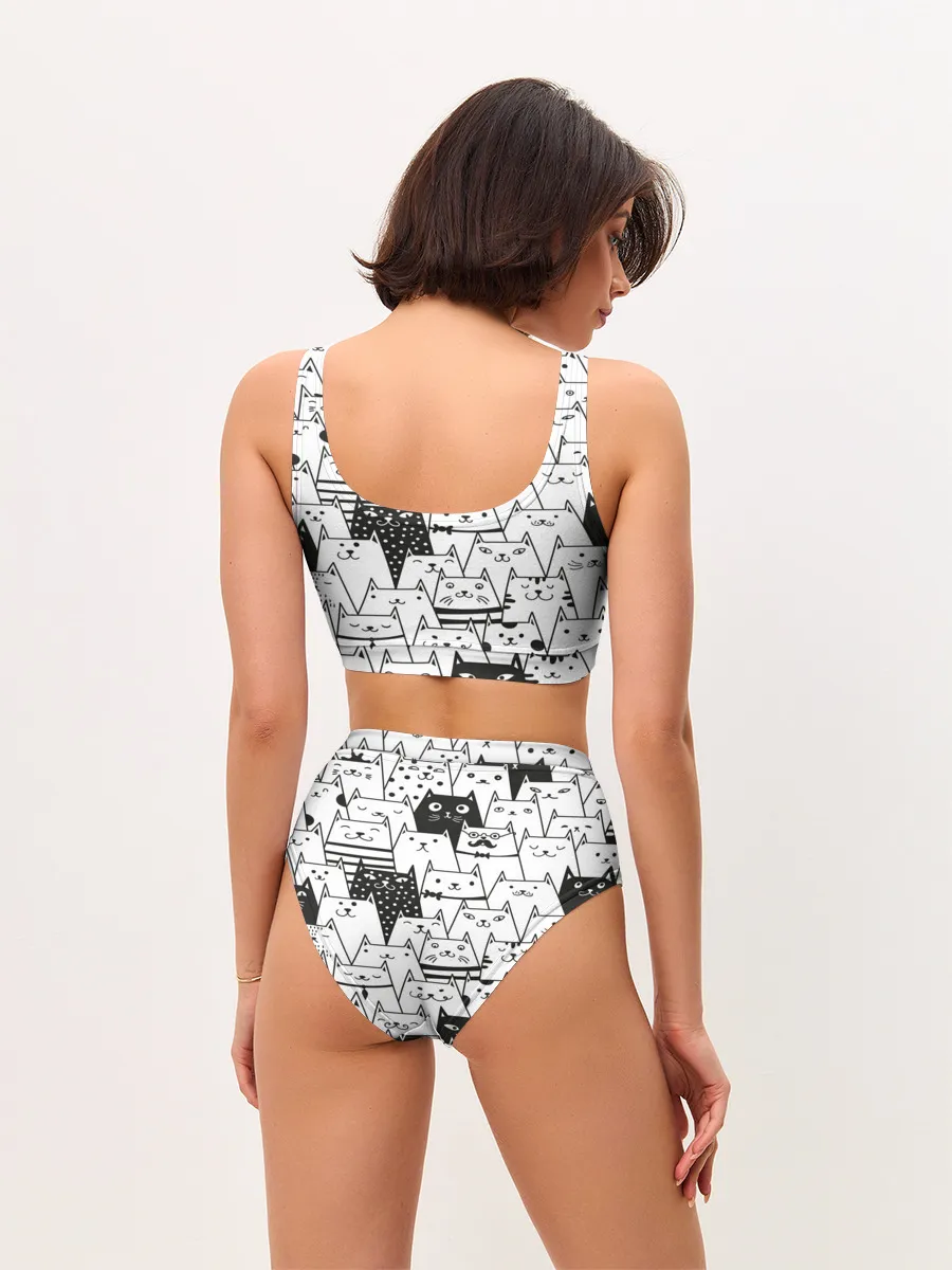 Женские топ и трусы / КОТЫ BLACK