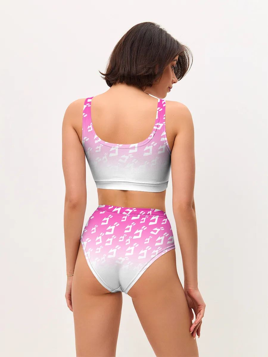 Женские топ и трусы / Паттерн розовый джоджо