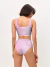 Женские топ и трусы / розовые разводы краска зефир