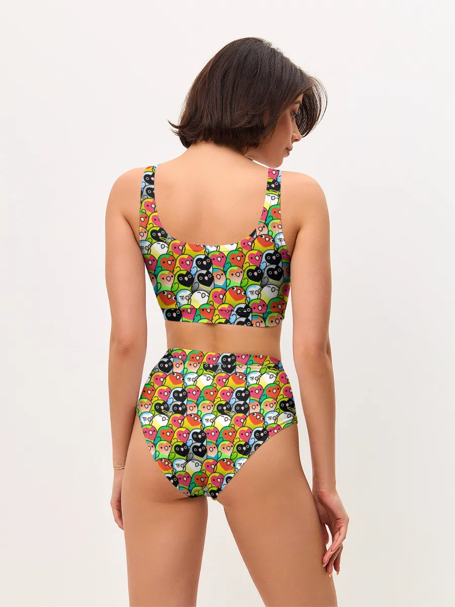 Женские топ и трусы / Папуги