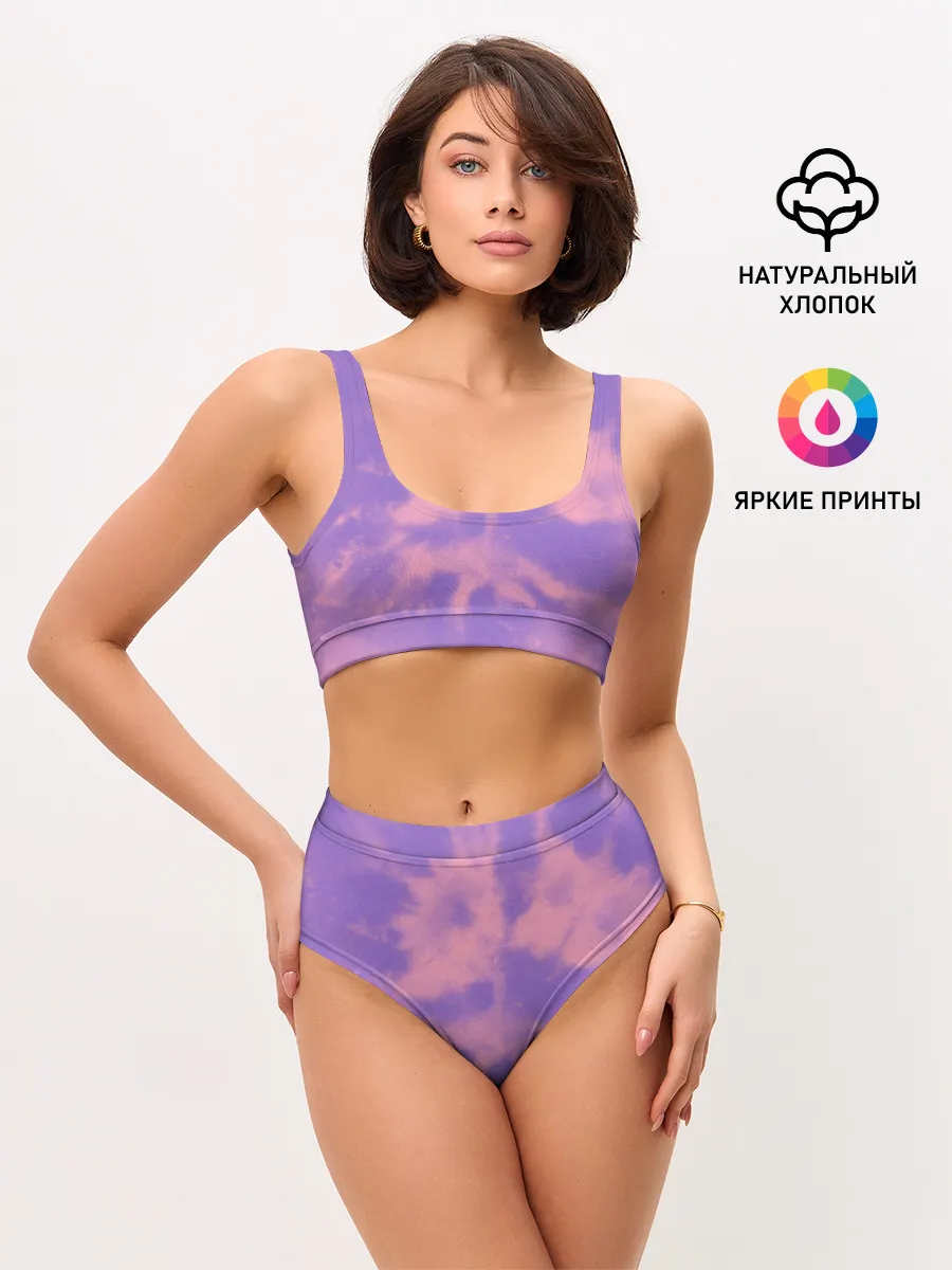 Женские топ и трусы / Фиолетовый ТАЙ ДАЙ