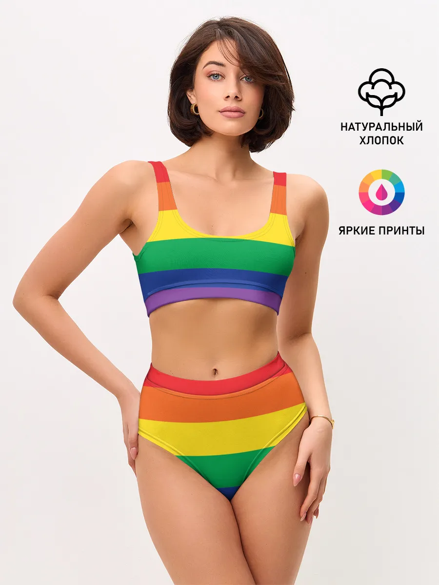 Женские топ и трусы / Радуга