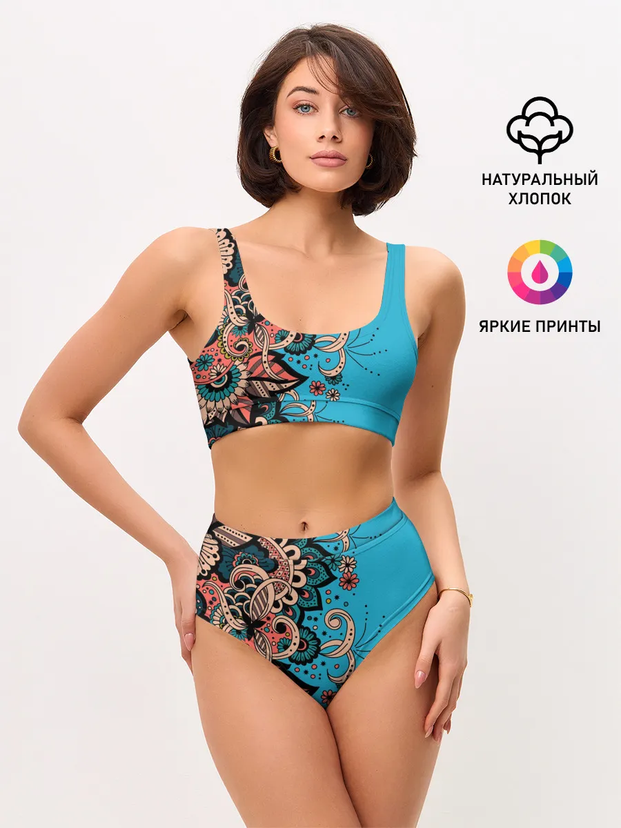 Женские топ и трусы / Цветочная фантазия