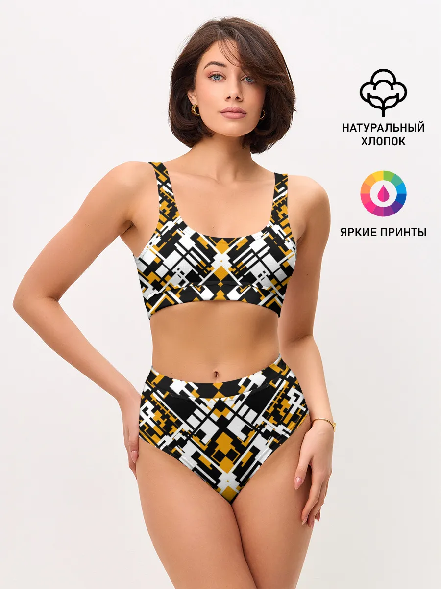 Женские топ и трусы / КИБЕРПАНК,ФАНТАСТИКА,ГЕОМЕТРИЯ