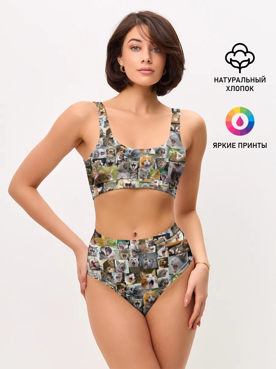 Женские топ и трусы / Неко ахегао цвет