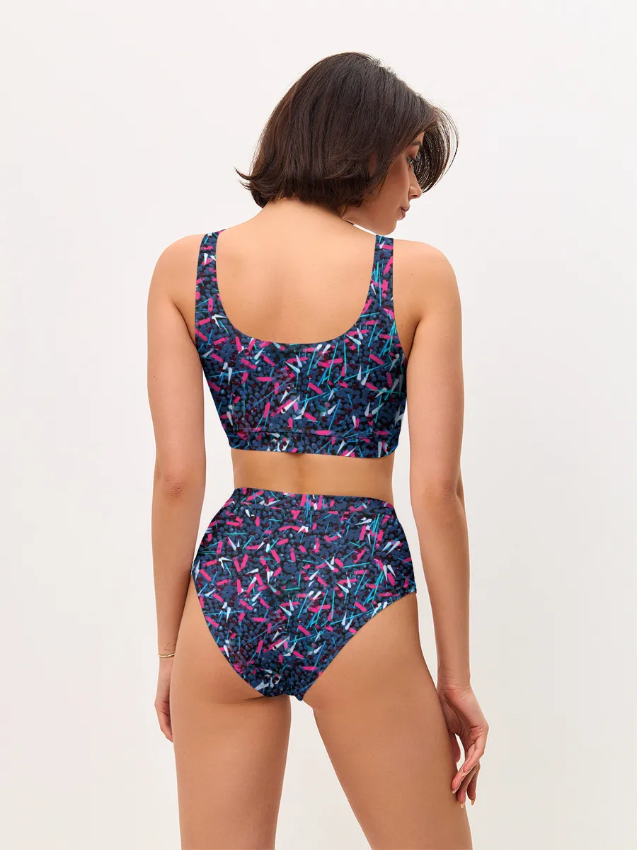 Женские топ и трусы / Кристаллы и линии