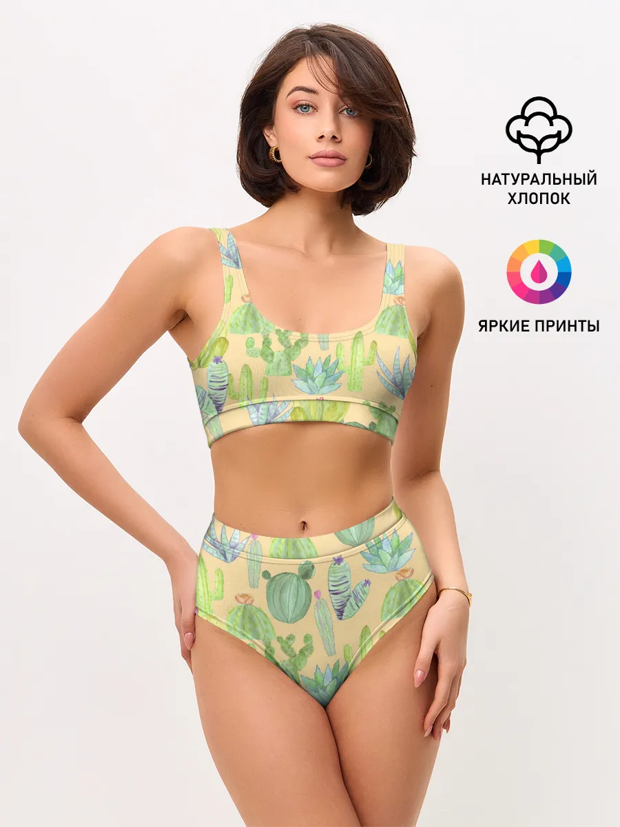 Женские топ и трусы / Кактусы в пустыне
