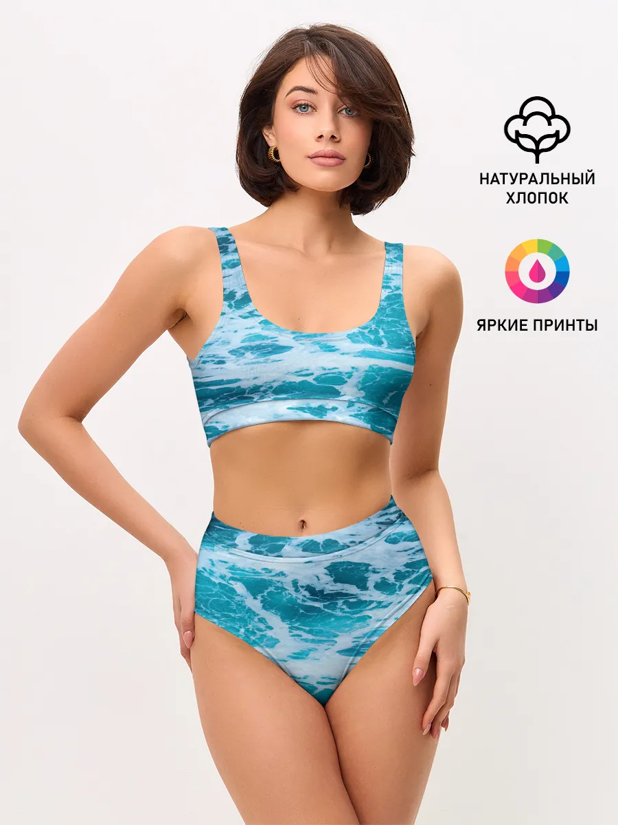 Женские топ и трусы / Вода волны пена море