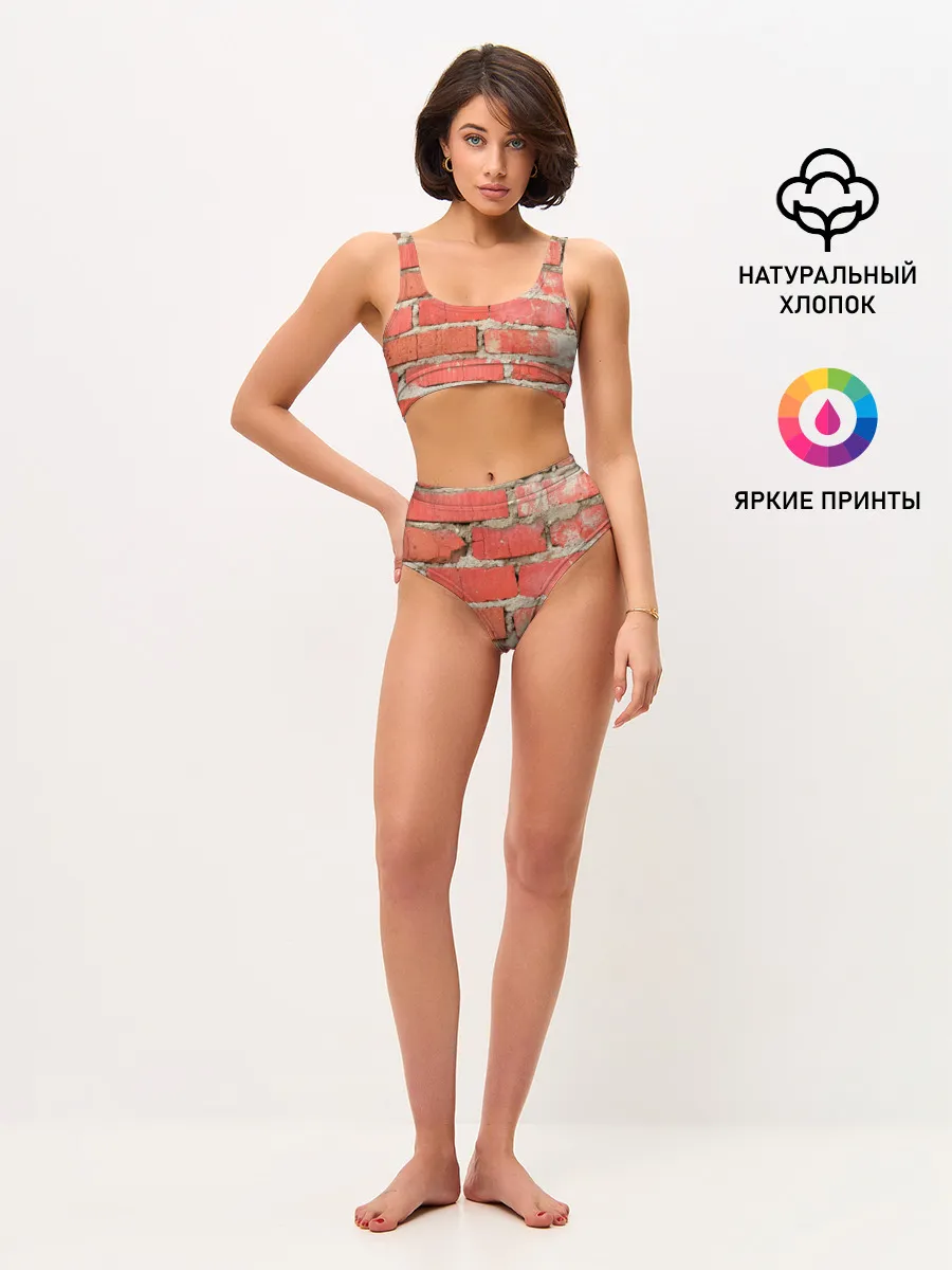Женские топ и трусы / Кирпичная стена
