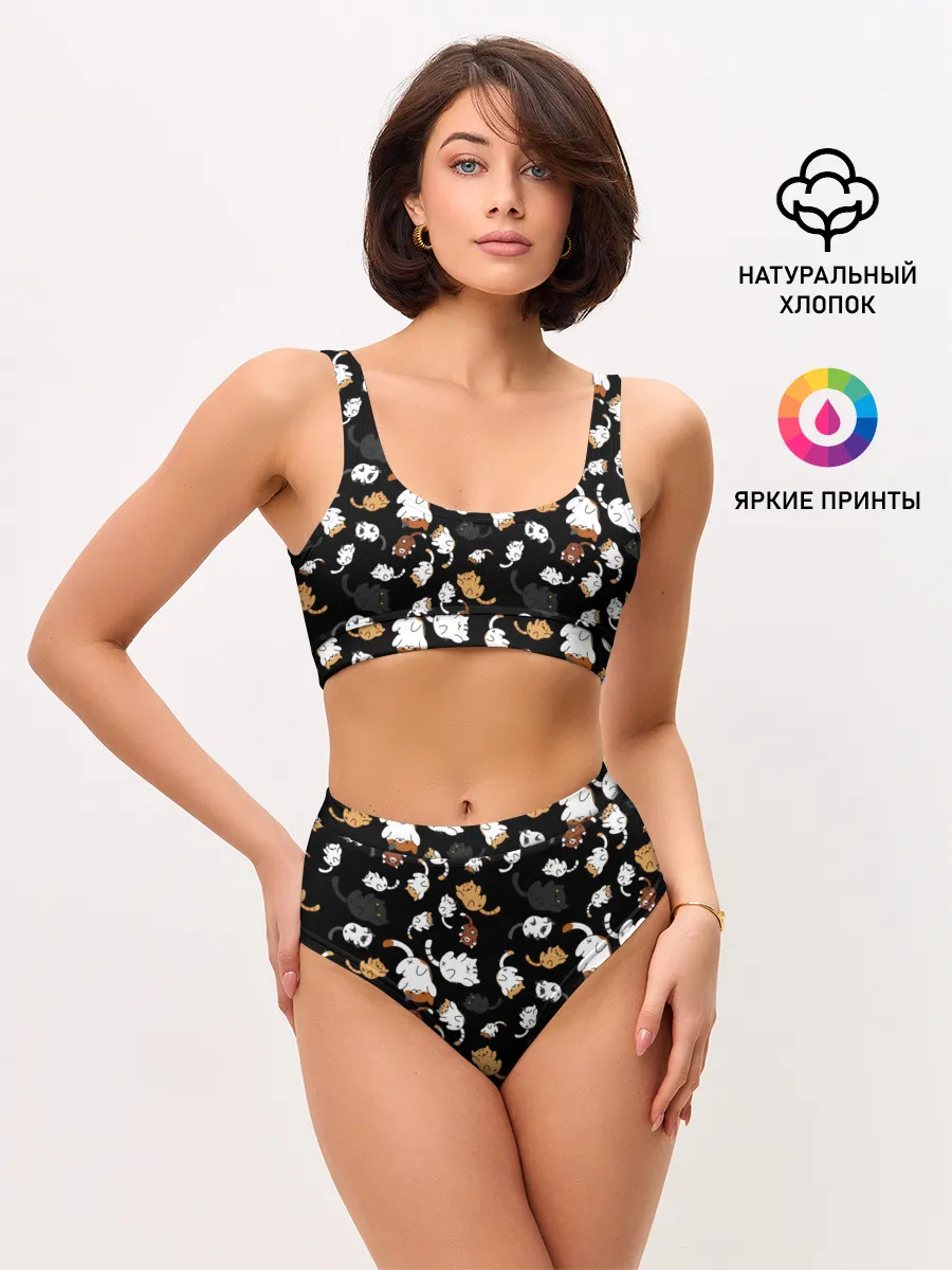 Женские топ и трусы / Котята паттерн