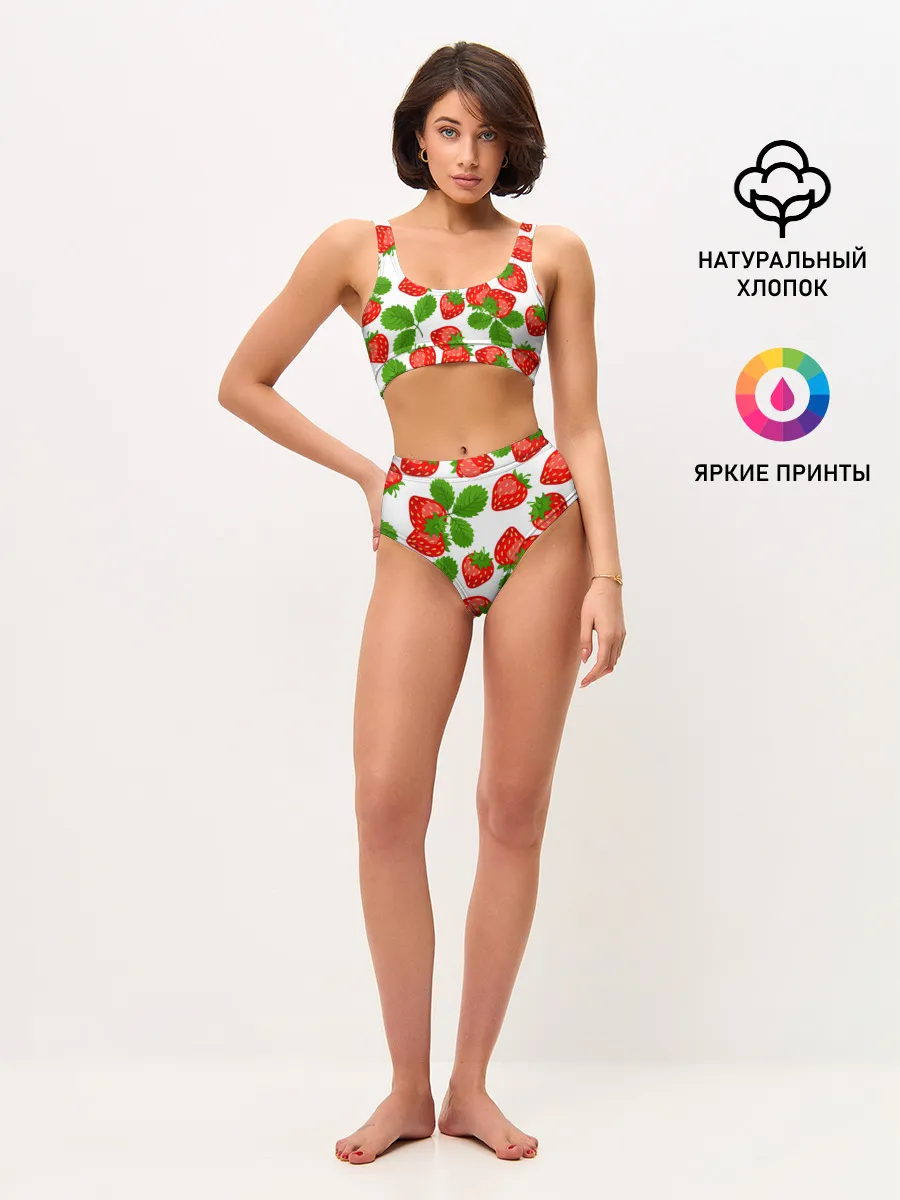 Женские топ и трусы / Клубника