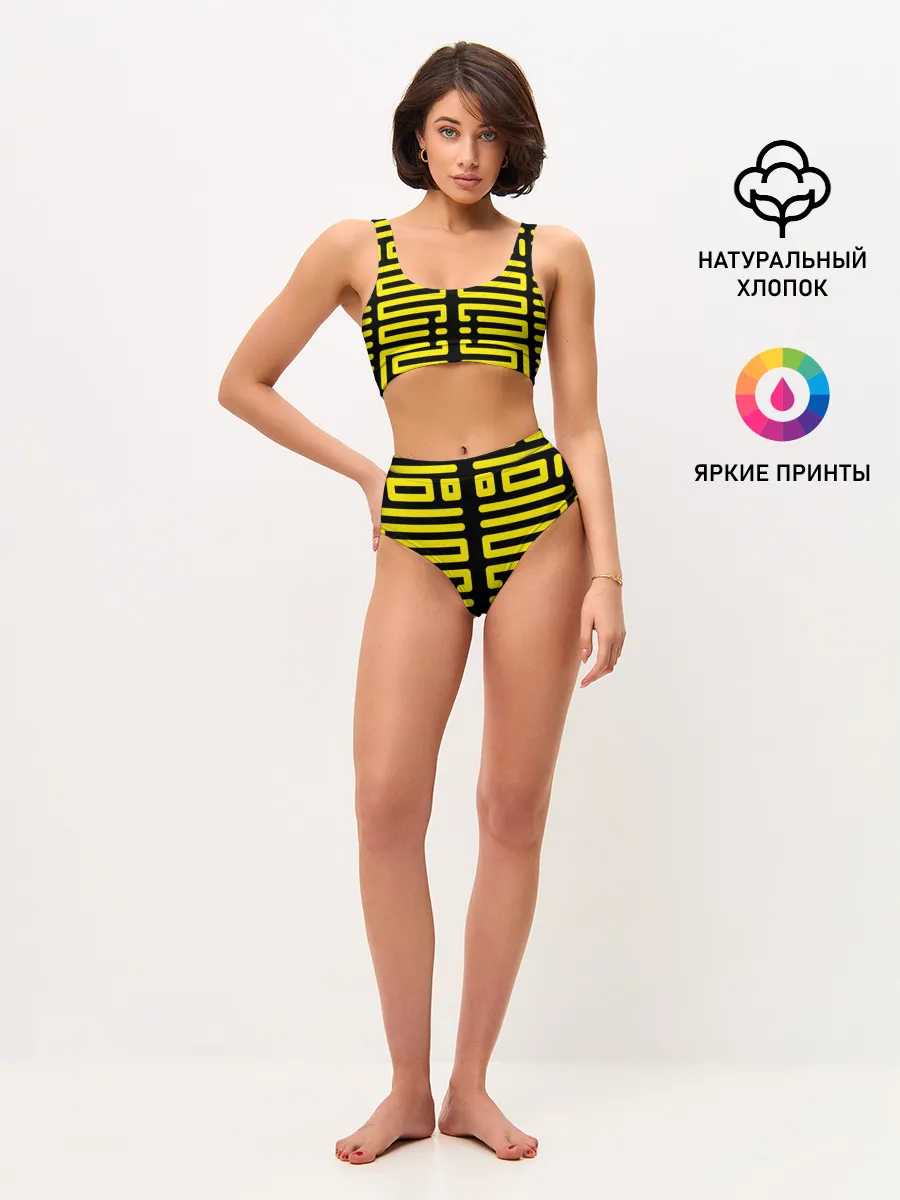 Женские топ и трусы / полосы, линии, узор,