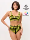 Женские топ и трусы / полосы, линии, узор,