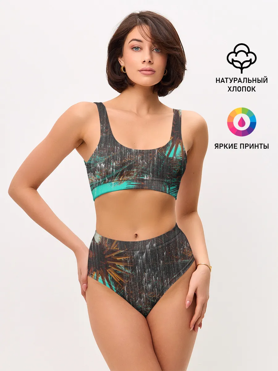 Женские топ и трусы / Palm glitch art