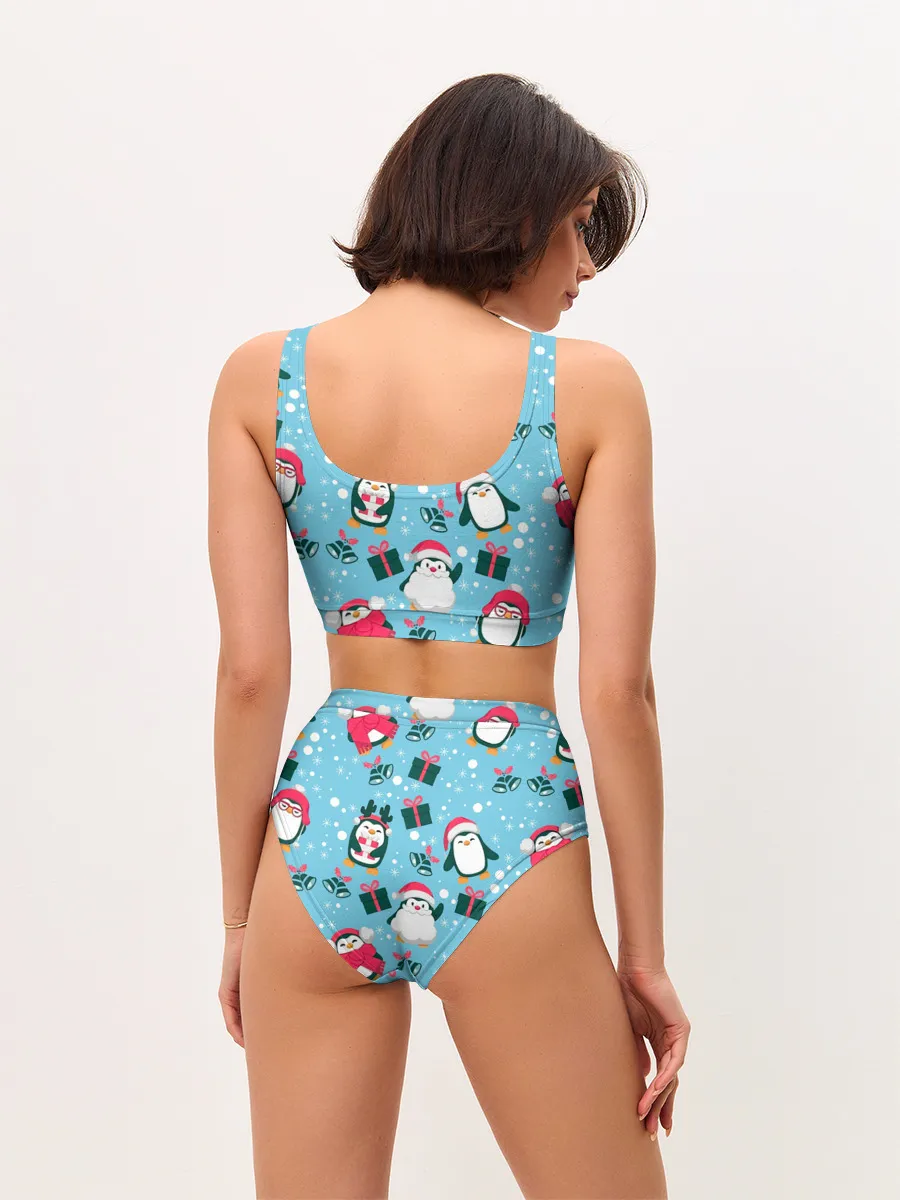 Женские топ и трусы / Новогодние Пингвины