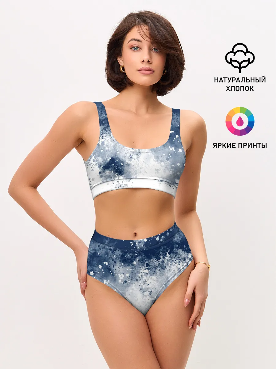 Женские топ и трусы / Чернильные капли